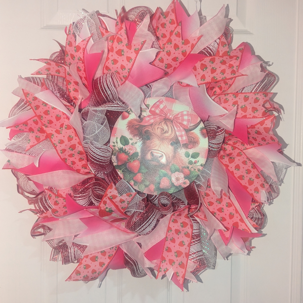 Pink and Red Floral Wreath